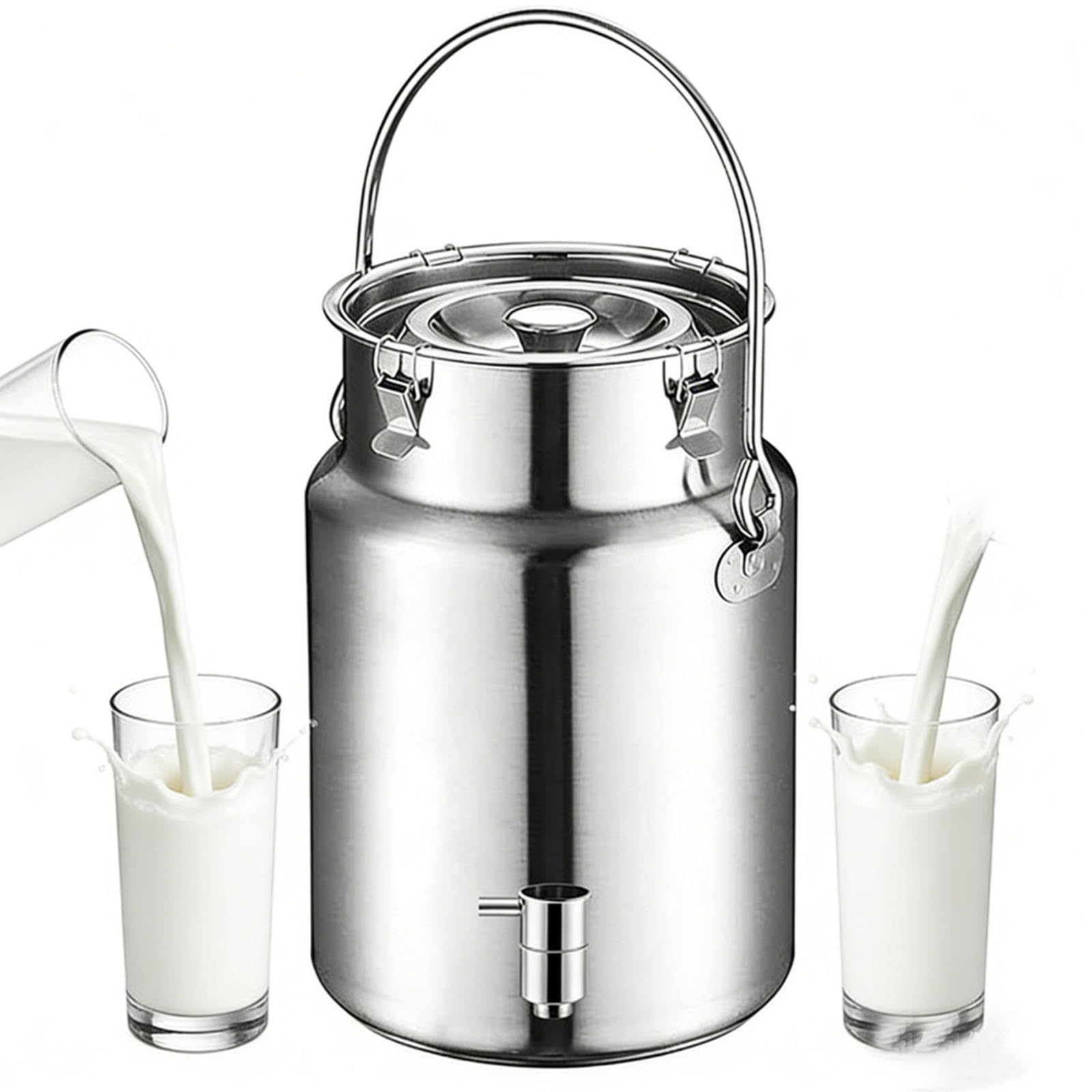contenitore olio acciaio con rubinetto taniche di latta per olio da contenitore per latte in acciaio inox per cucina e uso domestico,A-15Liters