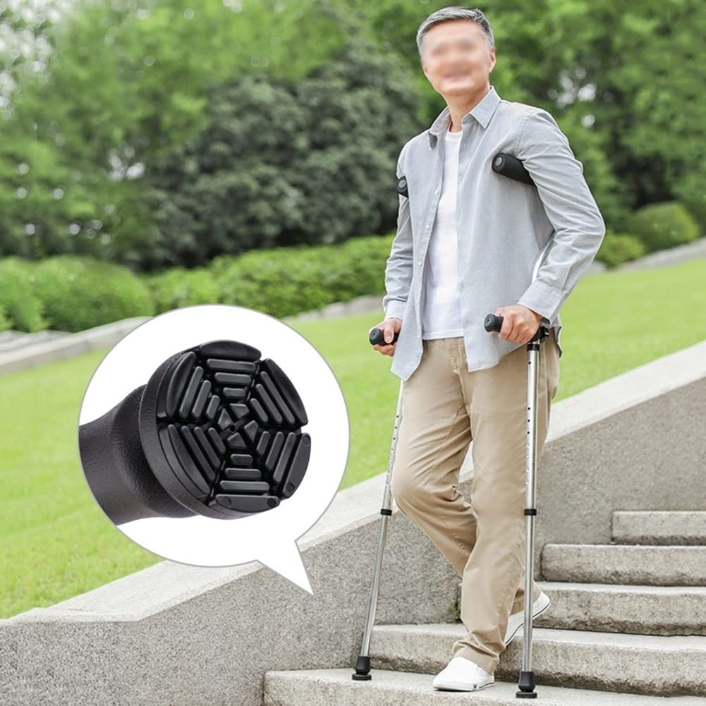 Kule Pod Pachami dla Dorosłych, Lekkie Aluminiowe Kule do Chodzenia, Pomoce do Chodzenia, Ergonomiczny Uchwyt, Dotyczy Starszych, Niepełnosprawnych, 1 Para