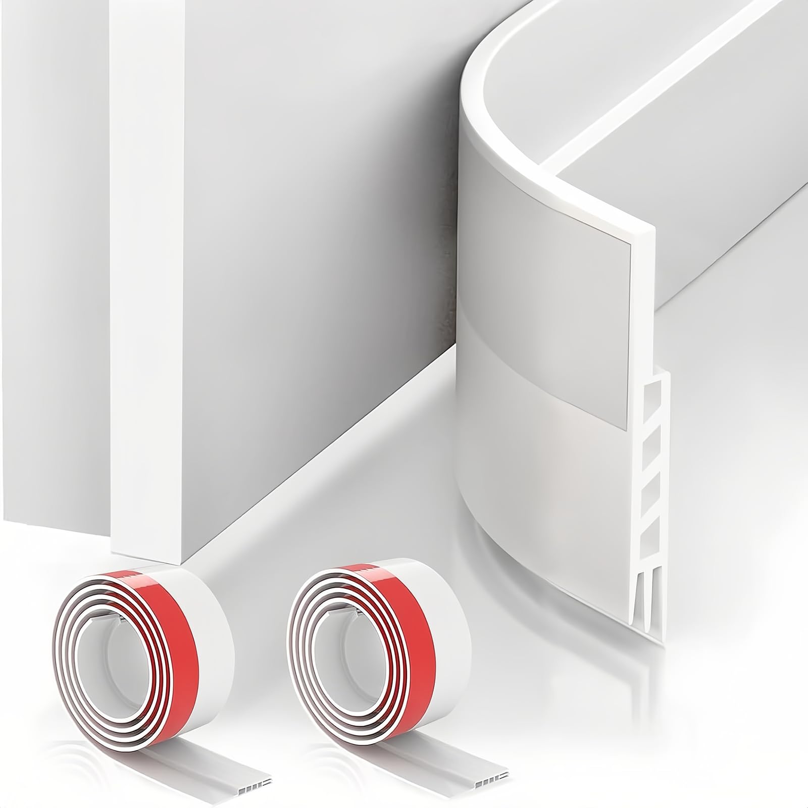 2-Pack Self-Adhesive Door Draft Excluder Strip, 1m*50mm Soundproof Weatherproof Door Bottom Seal for Energy Saving