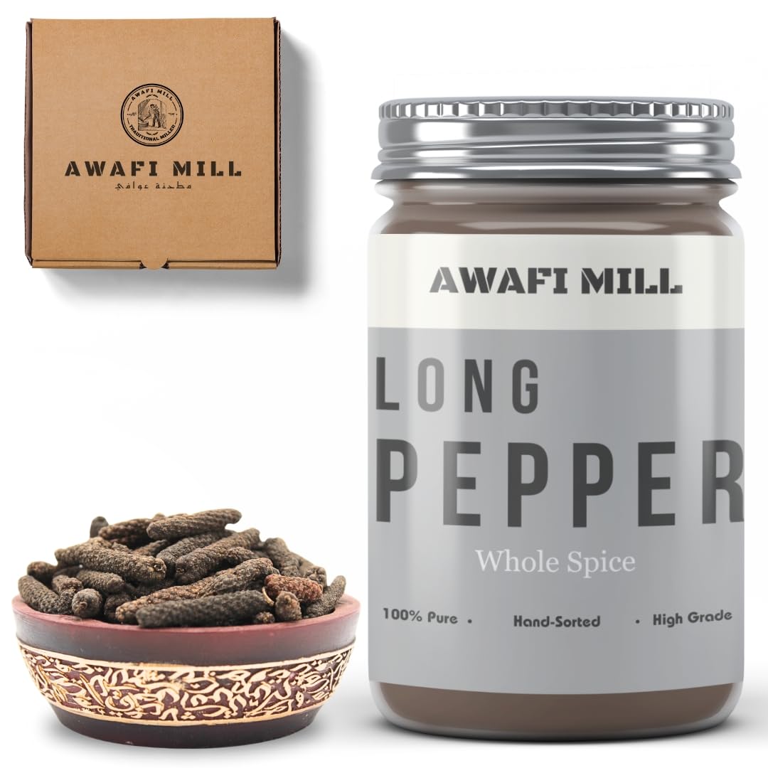 AWAFI MILLDried Whole Long Pepper | Pipali/Thippili/Pipalli Whole - Premium Quality - Exotic Spice for Culinary Delights (Bottle of 100 gram / 3.5 Oz)