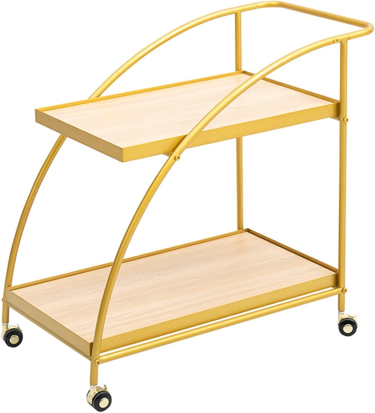 Trolley Bar Serving Cart, Wine Cart for Home Kitchen Hotel 2 Tier Cart with Wheels Kitchen Trolley Sturdy Rolling Cart Drinks Trolley Utility cart