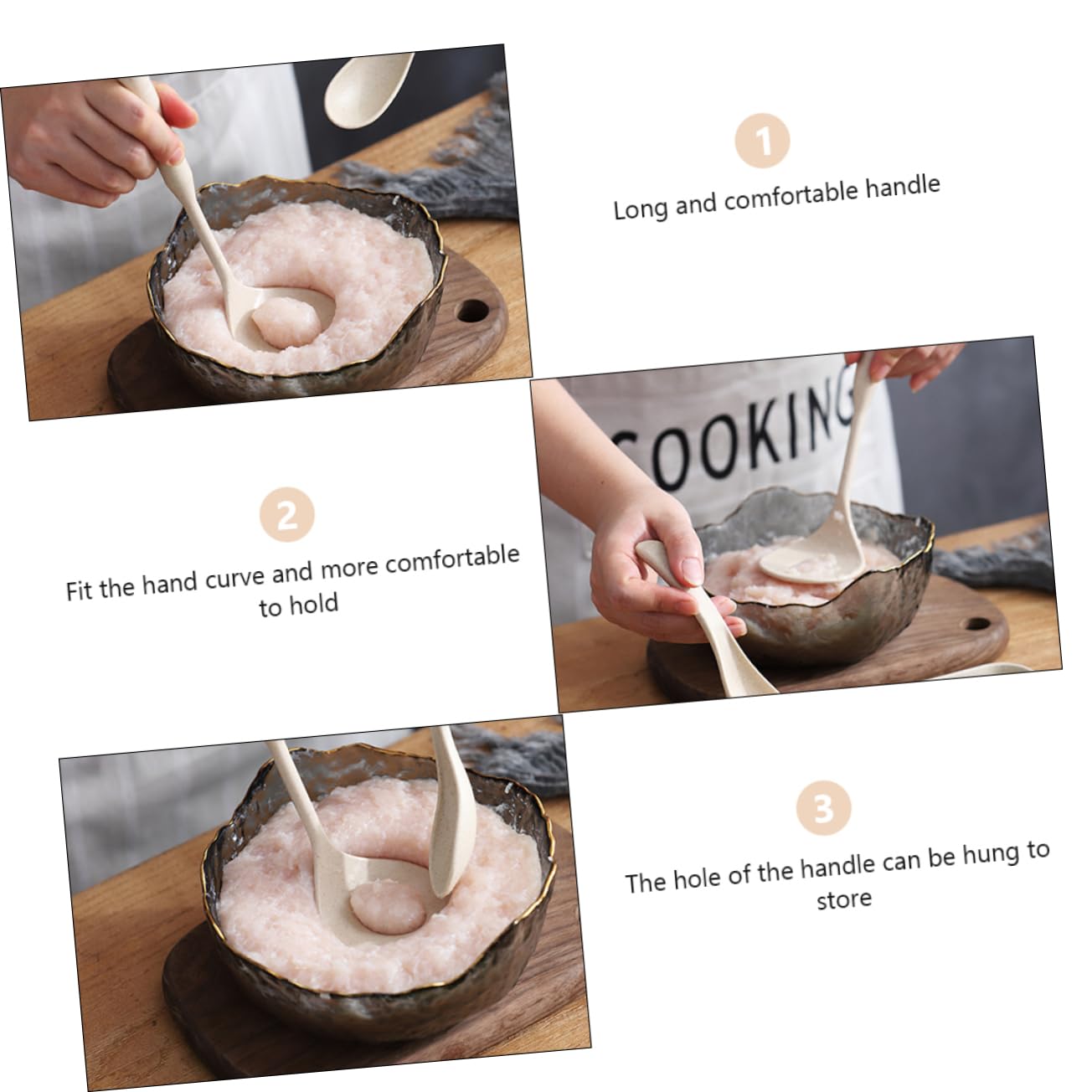 OFFSCH 4pcs Wheat Stalk Meatball Maker Ergonomic Meatball Tool Handle for Easy Comfortable Grip Efficient Kitchen Cooking for