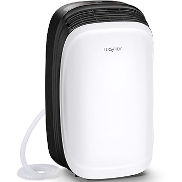 Waykar 2,000 Sq. Ft Dehumidifier for Home and Basement with Drain Hose and Reusable Air Filter - Ideal For Large and Medium Sized Rooms, Bathrooms