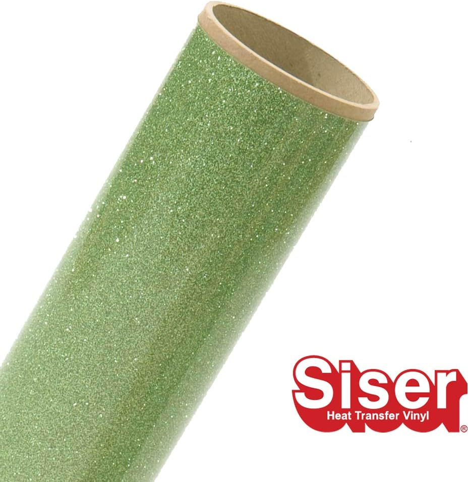 Siser Glitter HTV 11.8"x5ft Roll - Iron on Heat Transfer Vinyl (Light Green)