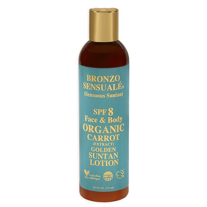 Buy Bronzo Sensualé SPF 8 Sunscreen Deep Tanning Organic Carrot Lotion