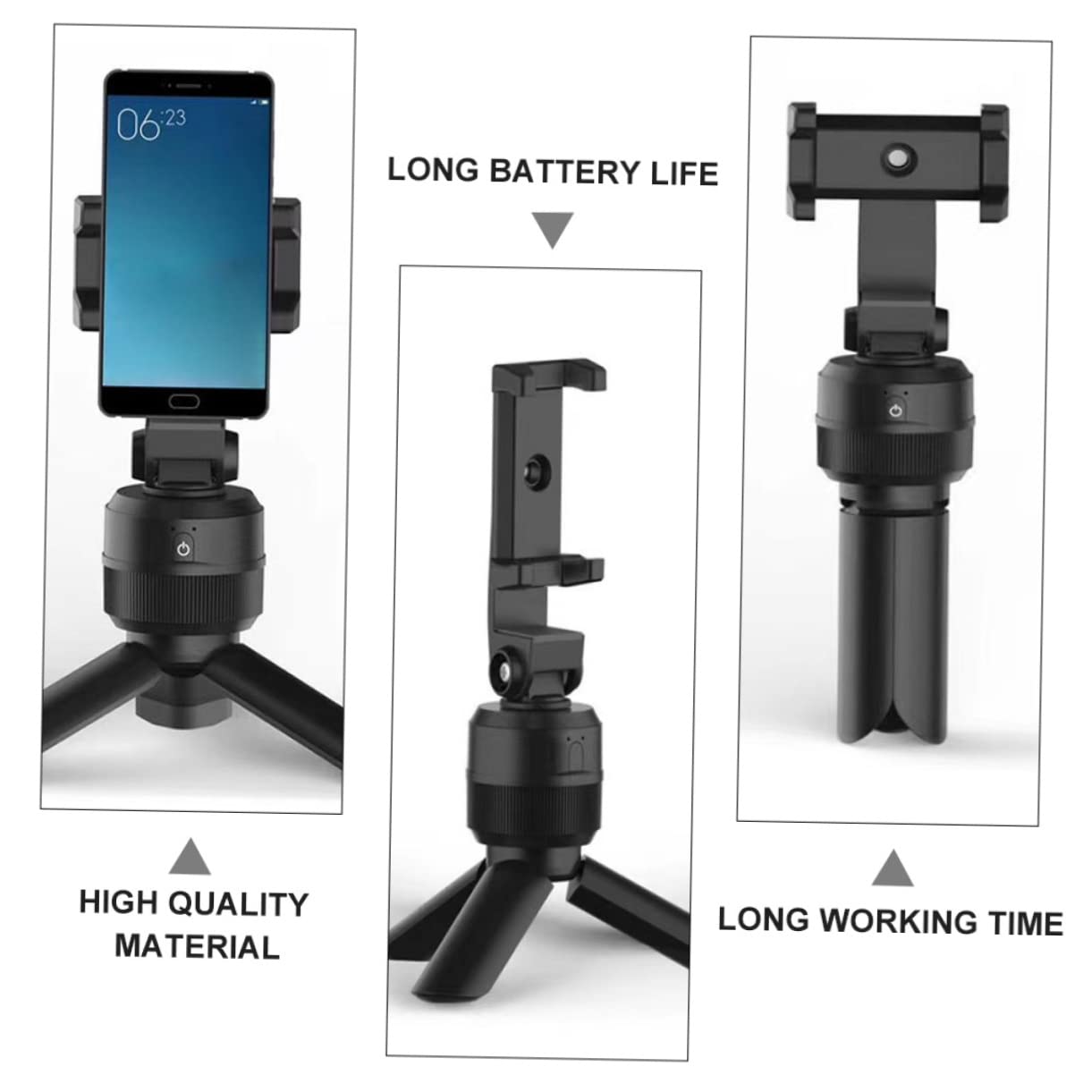 POPETPOP Soporte Móvil Inteligente con Facial para Teléfonos Tripode Rotatorio para Grabación y Live Streaming Compatible con Smartphones y Portátil para y Visualización de Videos