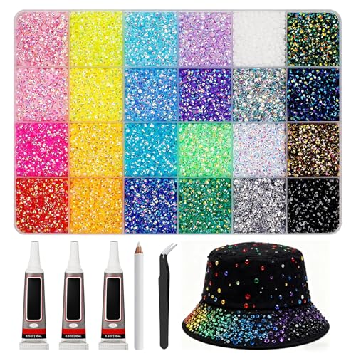 Kit de diamantes de imitación de 30000 piezas de 0,3 cm organizado en 24 rejillas