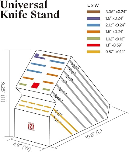 Vista 2 de Cook N Home - Bloque para guardar cuchillos de bambú, 19 ranuras