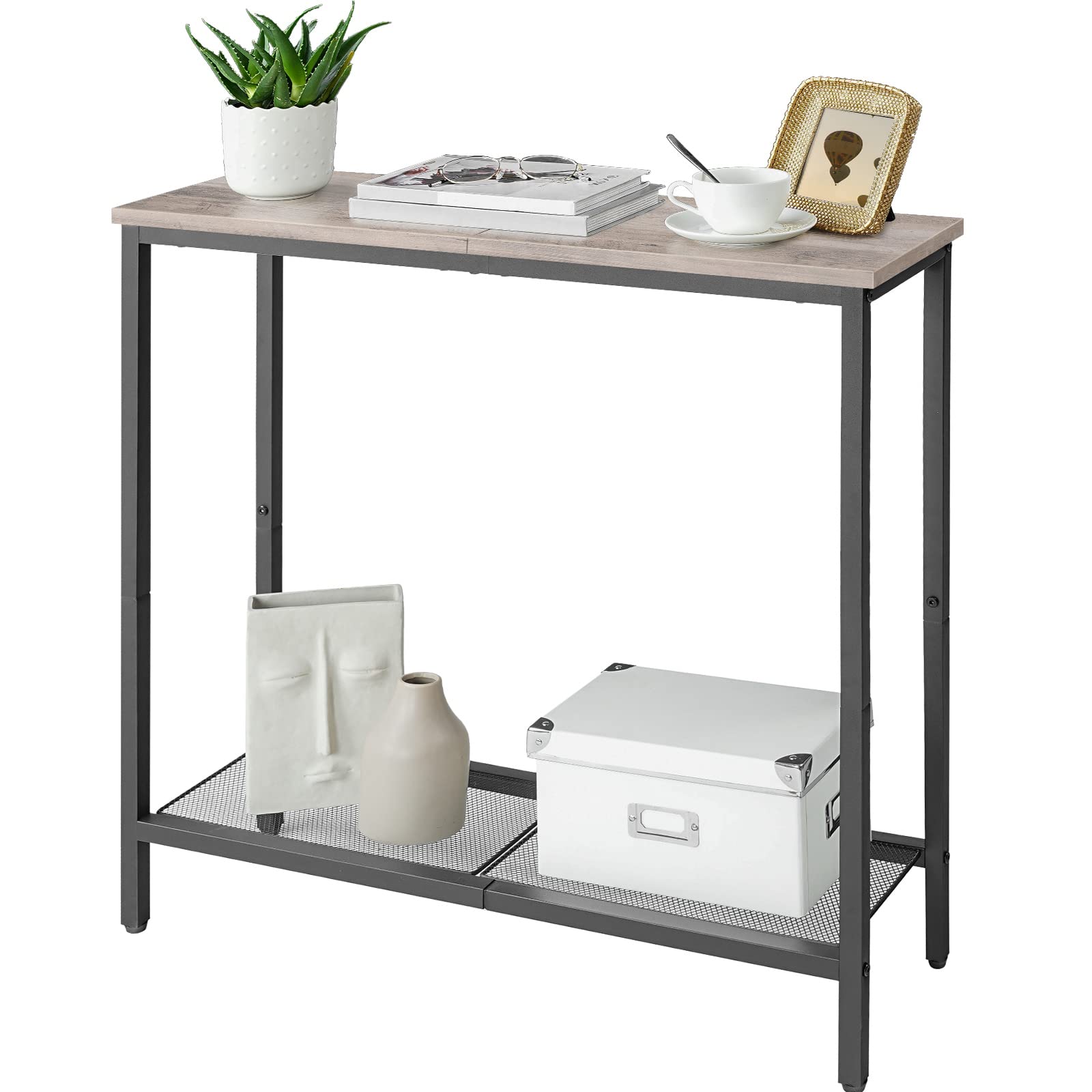 HOOBRO 29.5" Narrow Console Table, Small Entryway Table with Shelf