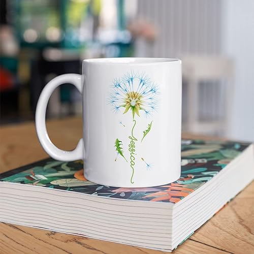 Miniatura 31 de CUBICER Tazas de café personalizadas, diseño de flor de peonía, tazas de cerámica blanca, taza de viaje grande, vaso para beber, regalos de Navidad
