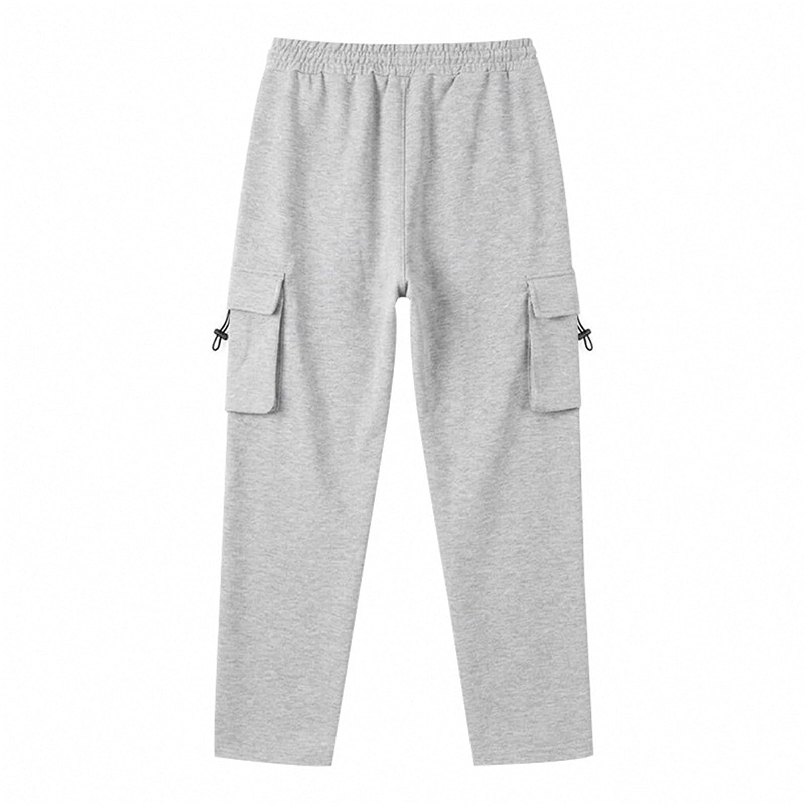 Pantaloni Sportivi Cargo Uomo,Pantaloni della Tuta da Uomo Pantalone Allenamento Dritti Pantaloni Palestra Vita Elastica Streetwear con Coulisse Abbigliamento da Casa Confortevole Streetwear