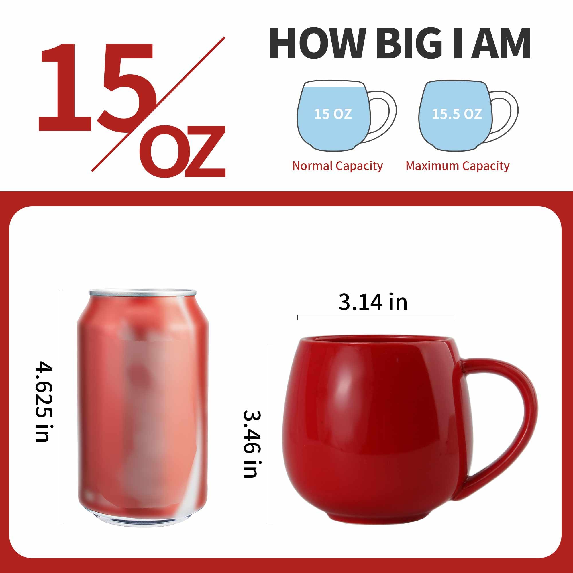 superyes Christmas Red Coffee Mugs Set of 6 for Latte Cappuccino
