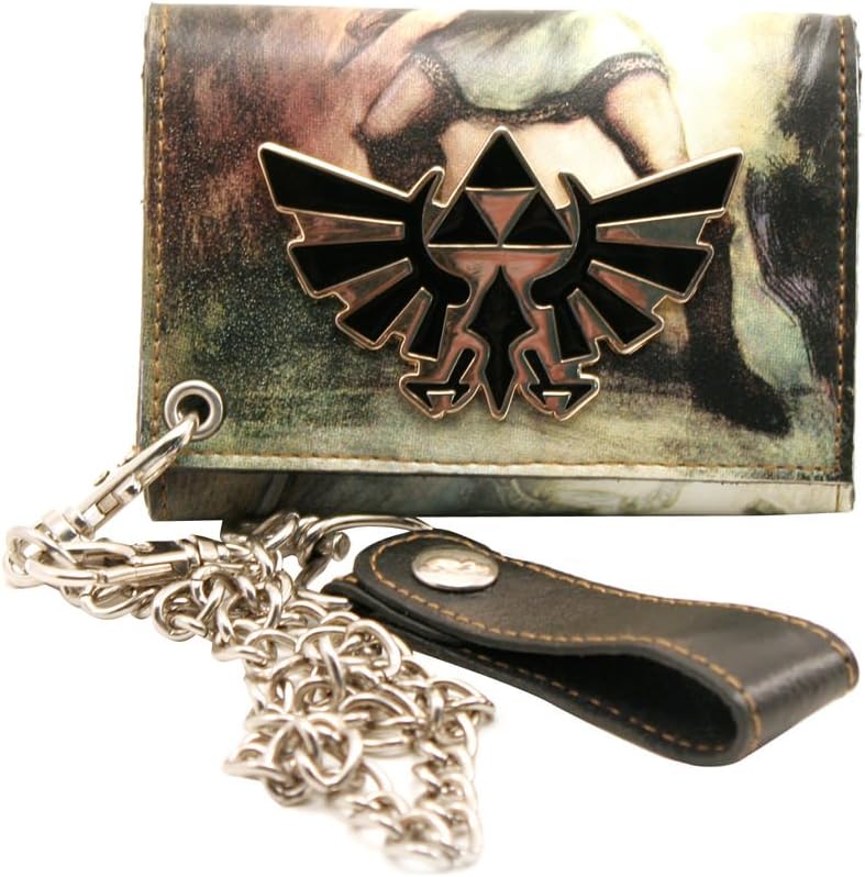 ZELDA Nintendo Print Trifold Wallet with Chain