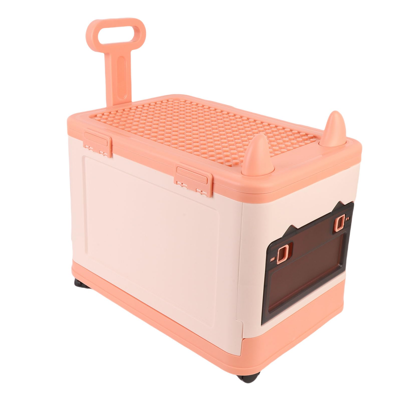 Sxhlseller Baúl de Juguetes Plegable con Ruedas |Caja de Almacenamiento Duradera para Niños con Asa para Libros y Juguetes, Rosa Naranja (naranja rosa)