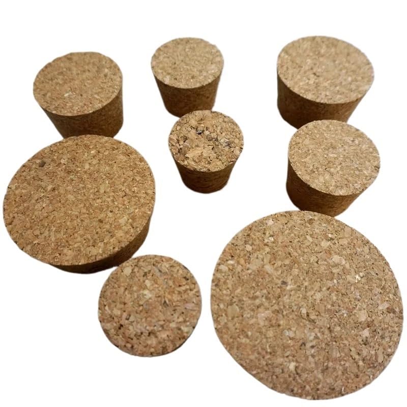 10Pcs/Lot Lab Big Size Top Dia 51mm to 105mm Wood Cork Cap Thermos Bottle Stopper Essential Oil Pudding Glass Bottle Lid(55x45x35mm)