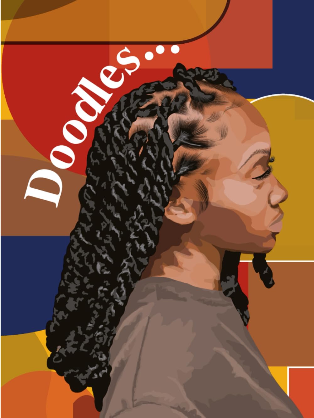 Cahier de dessin Melanin Girl à reliure durable de 200 pages blanches