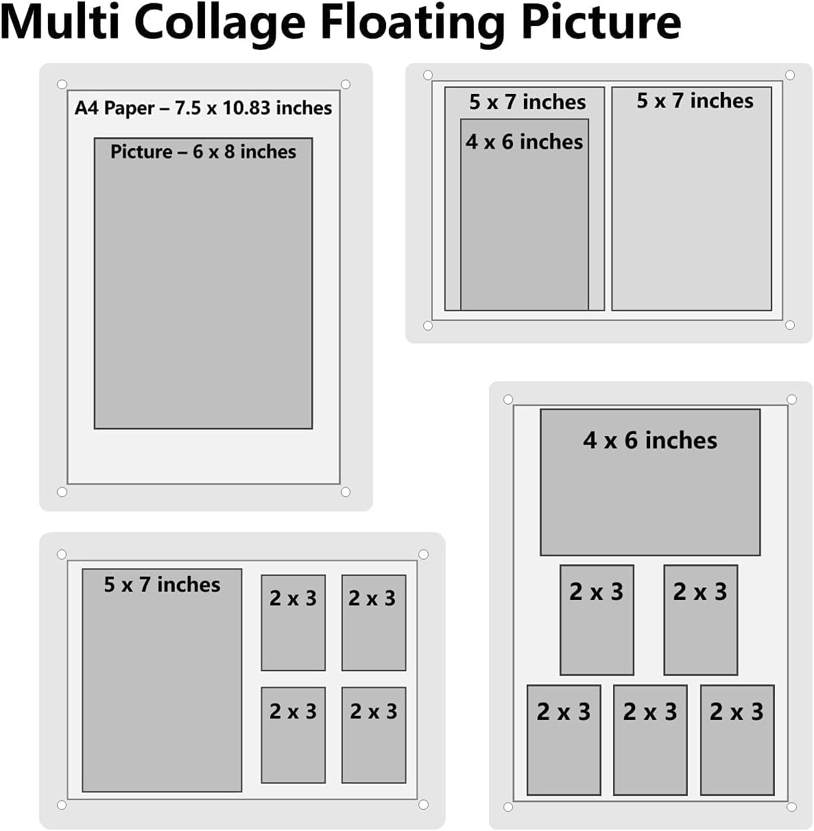 8.5 x 11 Acrylic Picture Frame 2Pack, Acrylic Photo Frame A4 Letter Size, Clear Certificate Frames 8.5 x 11, Picture Frame for Tabletop Display, Degree Certificate, and Family Portraits