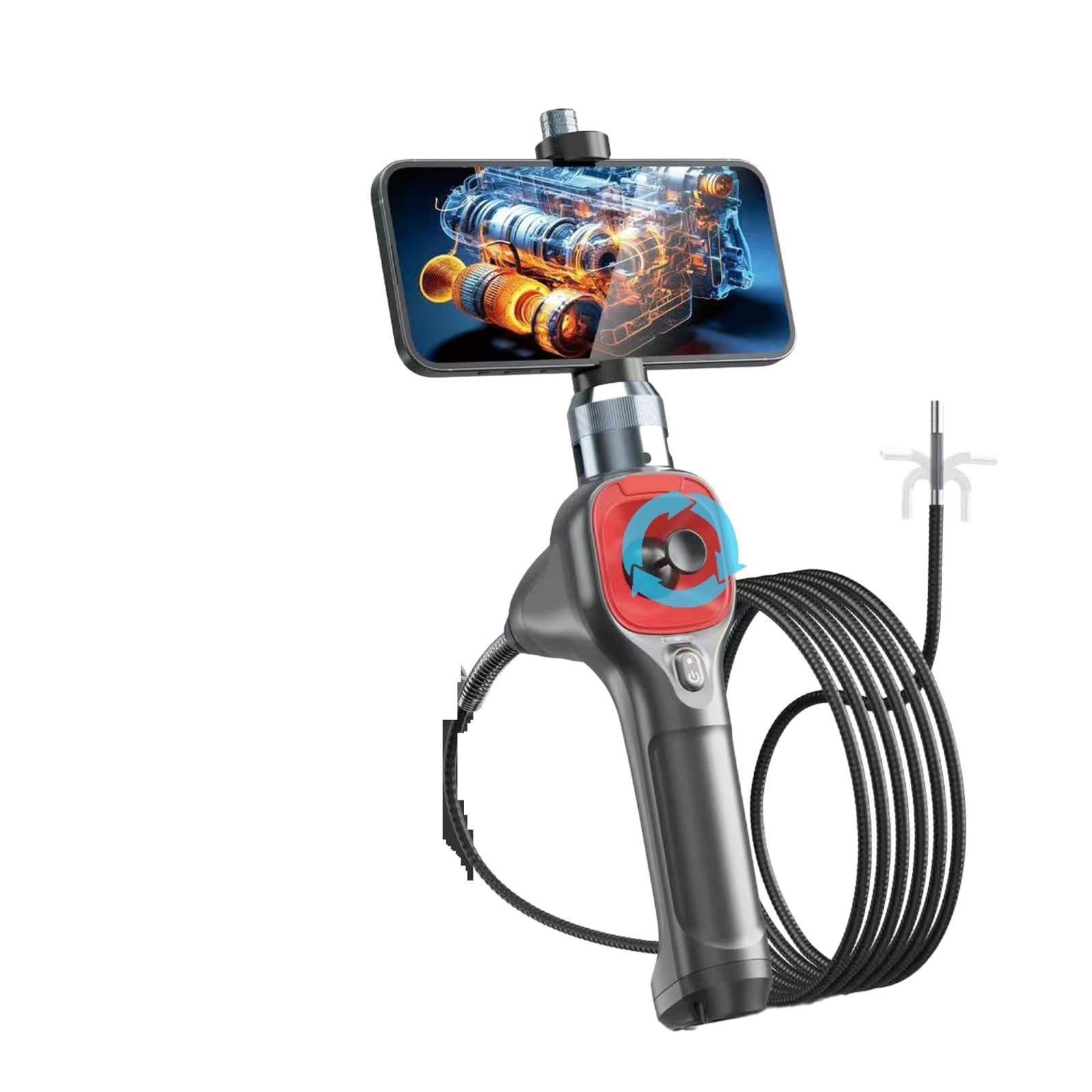 Kamera inspekcyjna, Endoskopowe kamery inspekcyjne 6,2 mm z 6 diodami LED, wodoodpornym, półsztywnym kablem IP67(F606B)