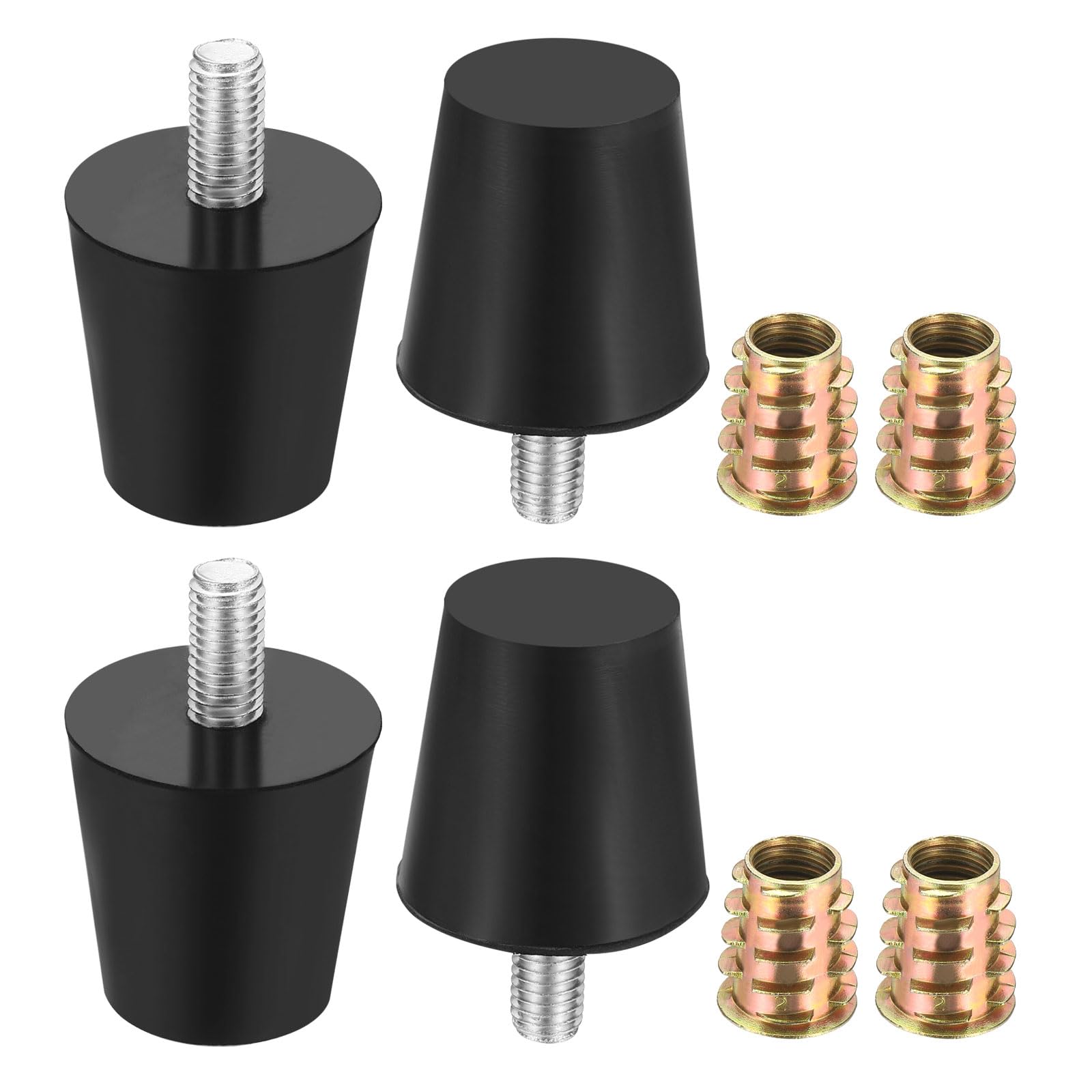 sourcing map 4Pcs M10 x 20mm Thread Adjustable Furniture Levelers, 39x61mm Furniture Leveling Feet Screws in Threaded Glide Leveling Floor Protector for Table Chair Cabinet Legs