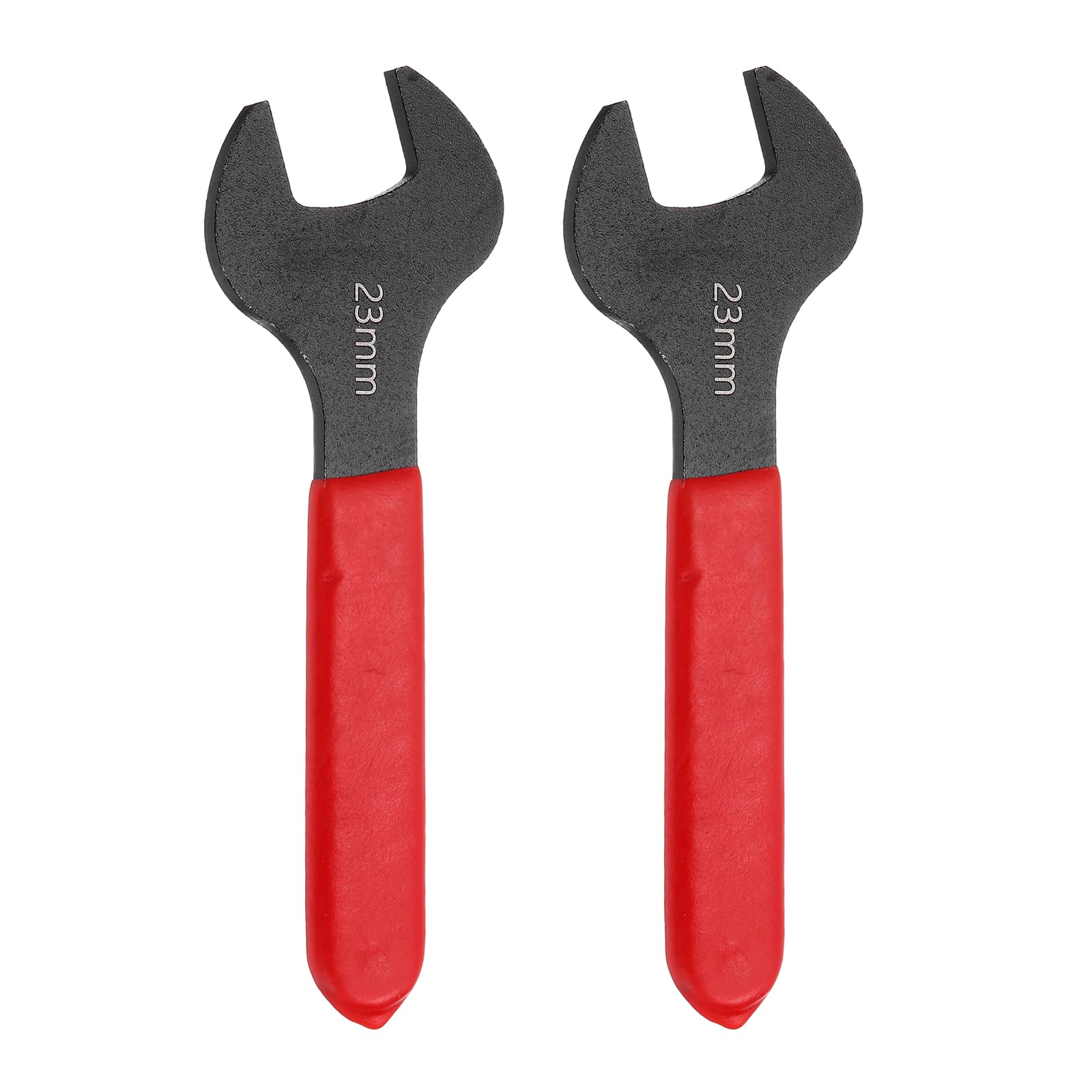 sourcing map 2Pcs Super Thin Single Open End Wrench 23mm Metric Carbon Steel Slim Wrench 15 Degree Angle Open Ended Ultra Thin Mechanic Spanner with Plastic Handle for Tight Space, Red