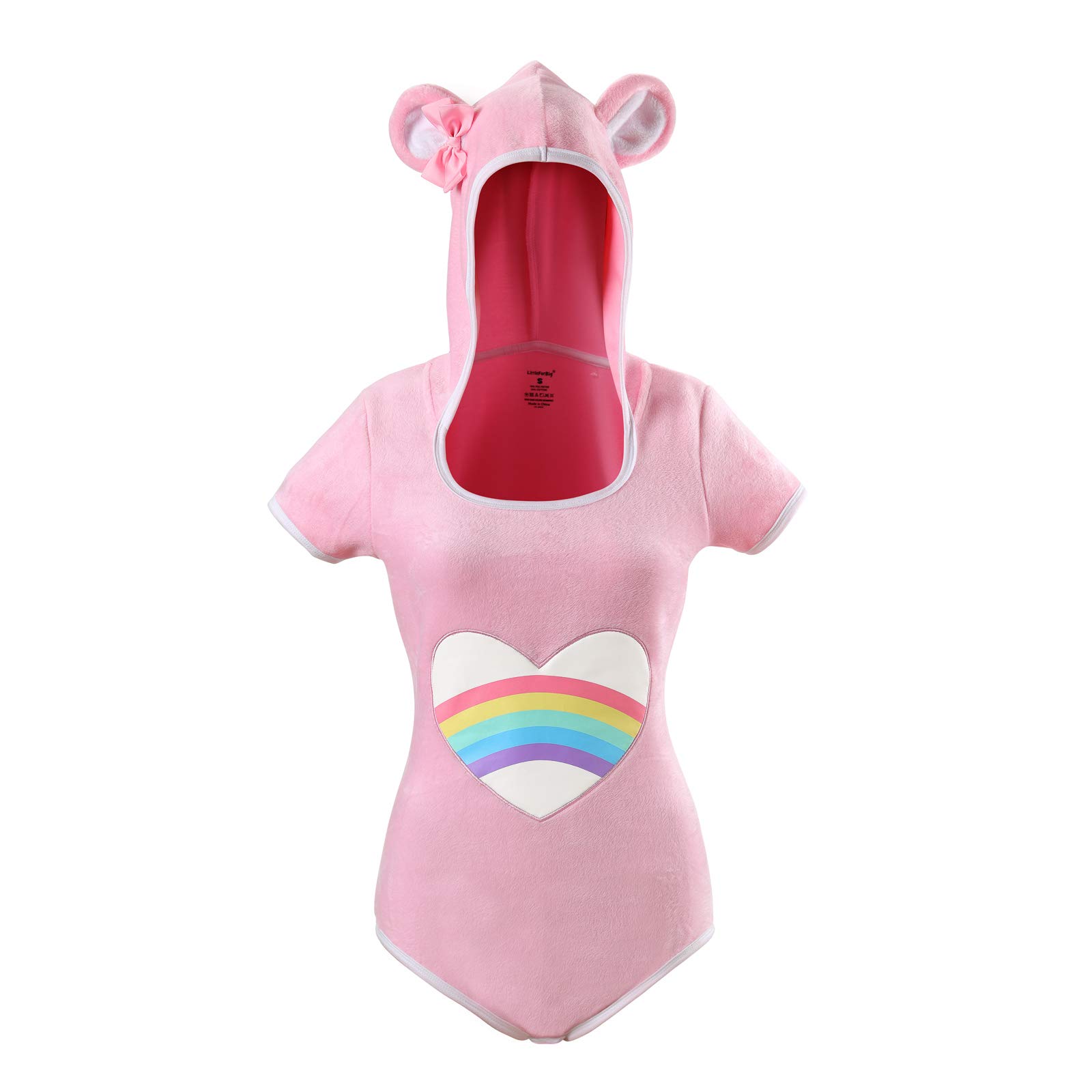 Littleforbig Cotton Onesie Pajamas Bodysuit - Teddy Bear Onesie Pink