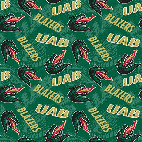 sykel enterprises alabama at birmingham uab blazers tone on tone cotton fabric -sold by the yard-sykel ncaa cotton fabric