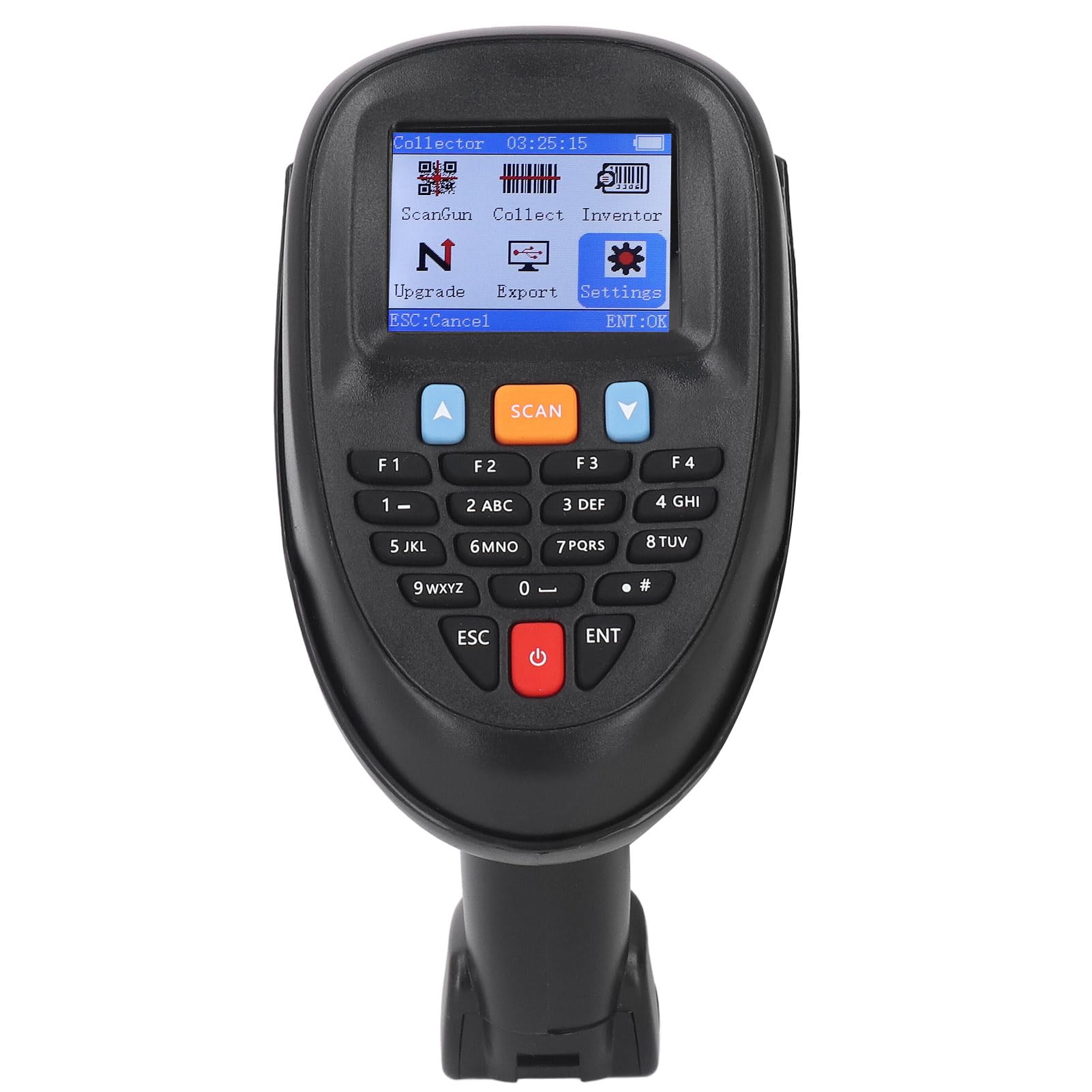 Fafeicy Escáner de Código de Barras Inalámbrico de Mano Lector de Código de Barras 1D de 2,4 GHz con Base de Carga y Pantalla LCD de 2, Pulgadas para Gestión de Inventario y Seguimiento