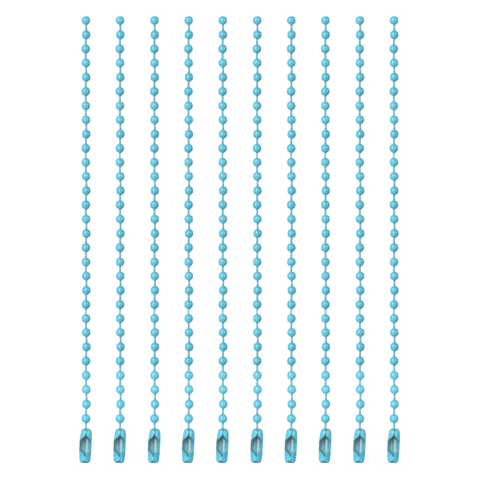 PATIKIL Ball Beads Chains, (4.7 Inch, Sky Blue) (120 Pcs), Metal Dog Tag Chain Keychain Rings Beaded Extension Links Necklace Keychains, Suit for - Jewelry Making/Hanging Decoration