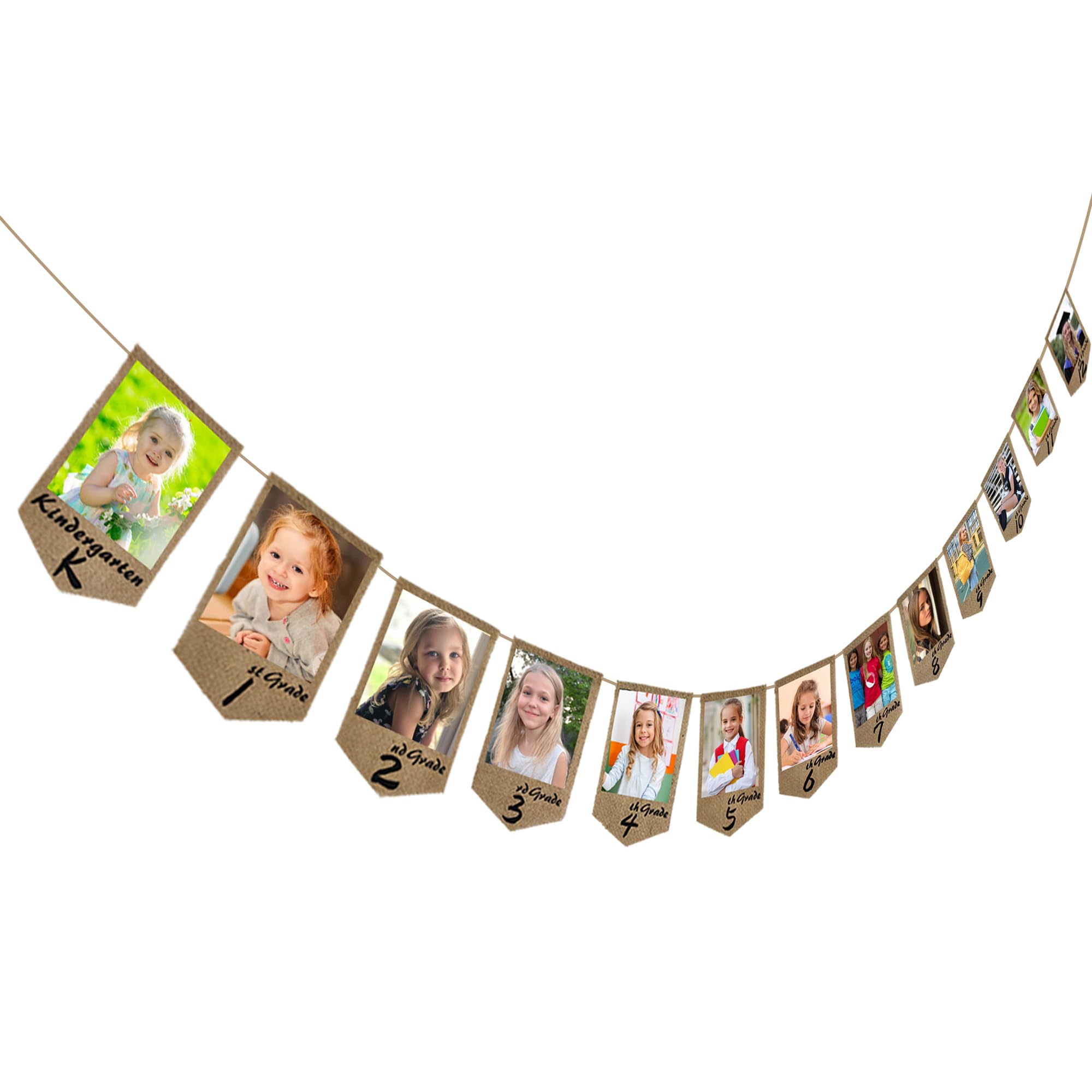 Tiaze 2026 Graduation Decorations Class of 2026 2027 Decorations Graduation Photo Banner 5x7 Graduation Party Supplies, Burlap, TE004