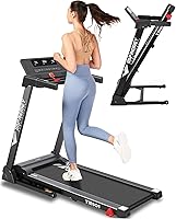 Impremey Folding Treadmill with 3-Level Incline, 2.5HP Quiet Motor, 42x16 Belt, 64 Programs, 7.5 MPH - Compact Home Gym