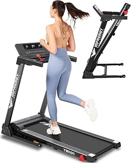 Impremey Folding Treadmill with 3-Level Incline, 2.5HP Quiet Motor, 42x16 Belt, 64 Programs, 7.5 MPH - Compact Home Gym