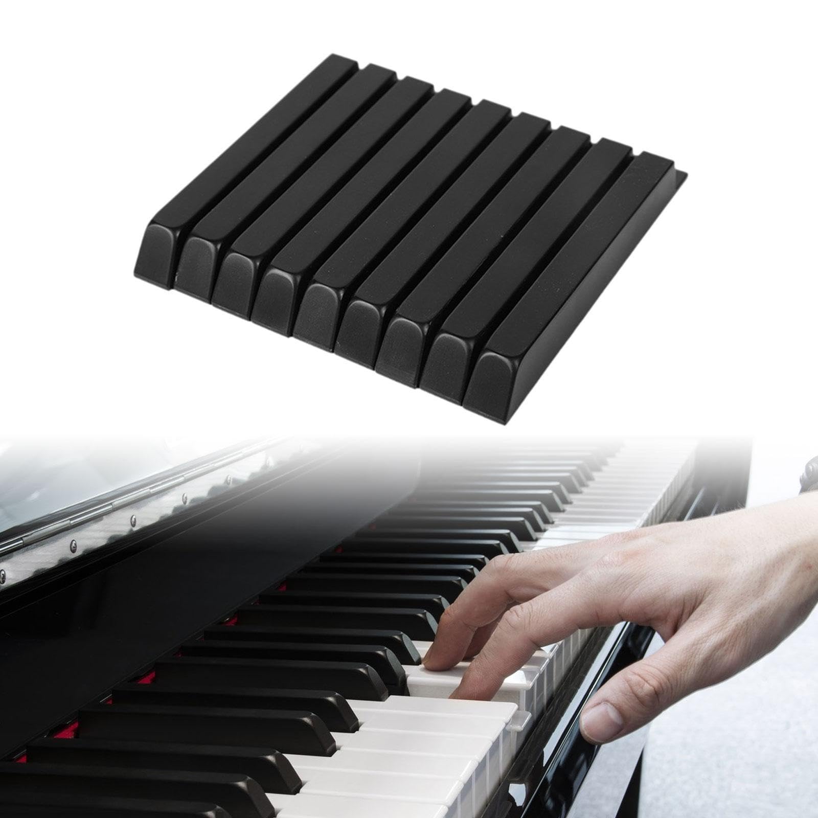 Harilla 88 Pezzi Copritasti per Pianoforte Tasti di Ricambio Kit di Sostituzione Accessori per Tastiera Realizzati in Acrilico Liscio Adatto per Musicisti E, Nero Lucido