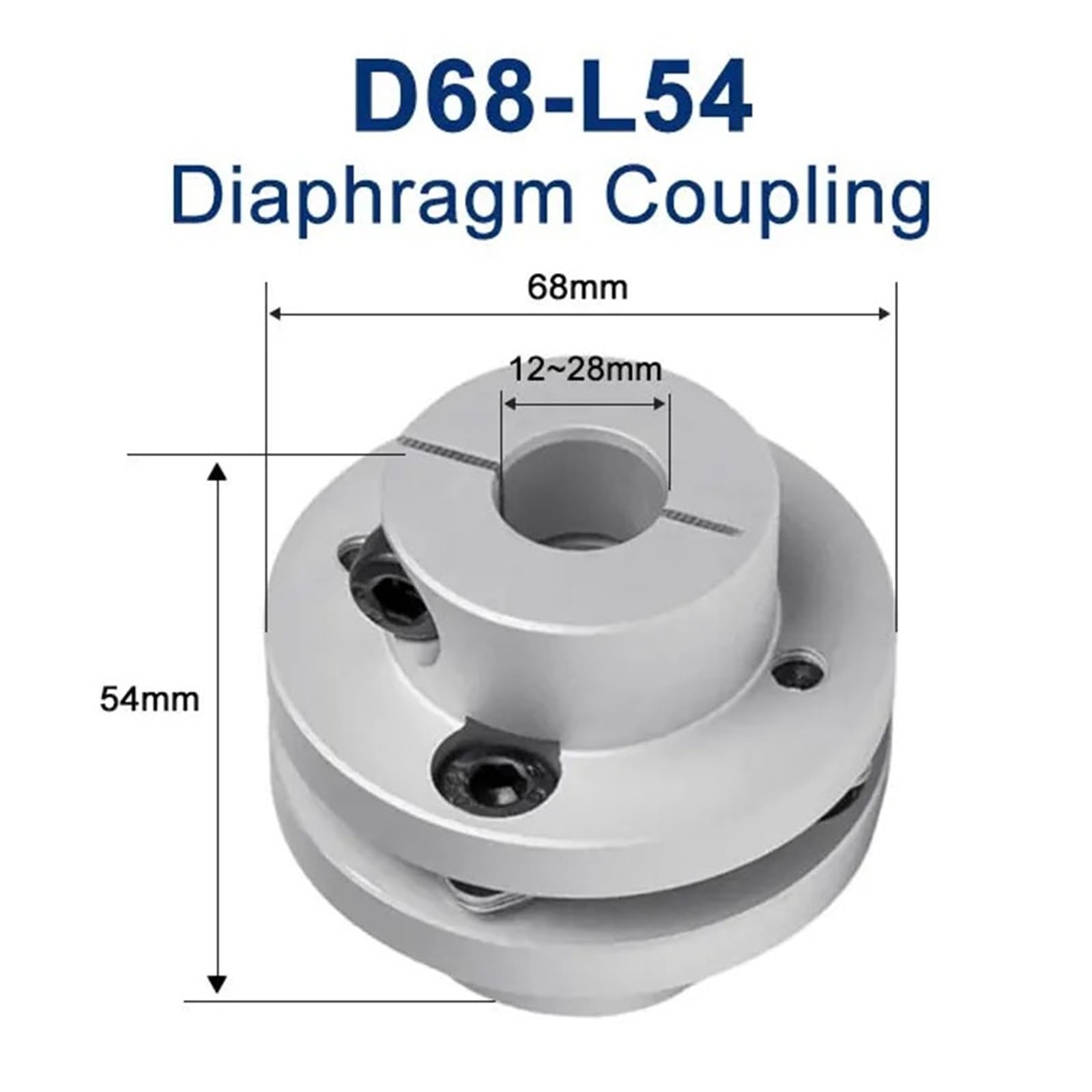 D68L54 LK3-C68 Acoplamiento de diafragma de brida única Acoplador de servomotor flexible de aleación de aluminio 1 pieza(19x24mm)