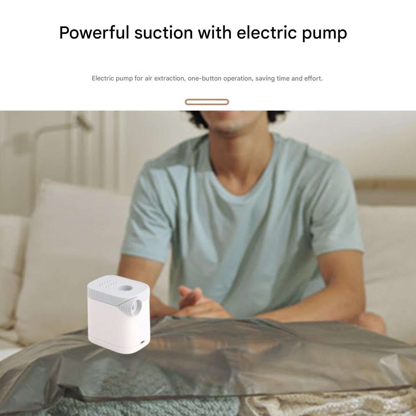 Conjunto de bolsas almacenamiento al vacío con bomba eléctrica hermético ahorro espacio para doméstico y equipaje viaje ideal la organización ropa cama