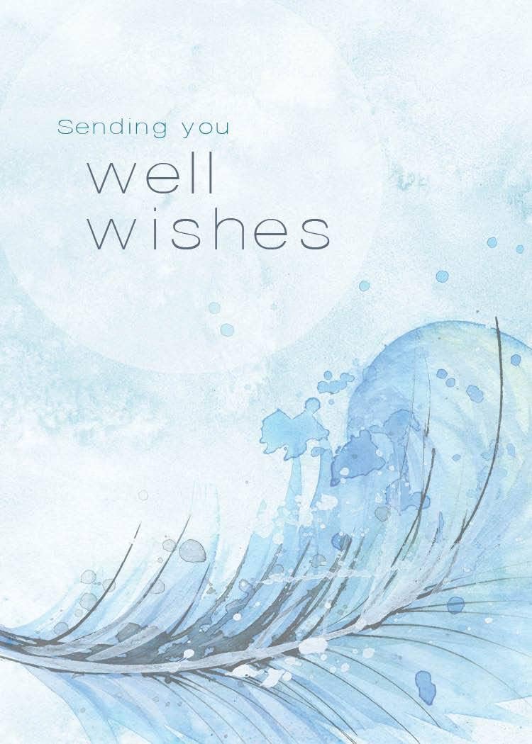 Get Well Soon Cards with Envelopes for Business & Family (Wisps of Feathers) Bulk 25 Pack of Thoughtfully Designed Recovery Cards with Envelopes (5x7 inch - A7) Office, Employees & Clients (GW1701)