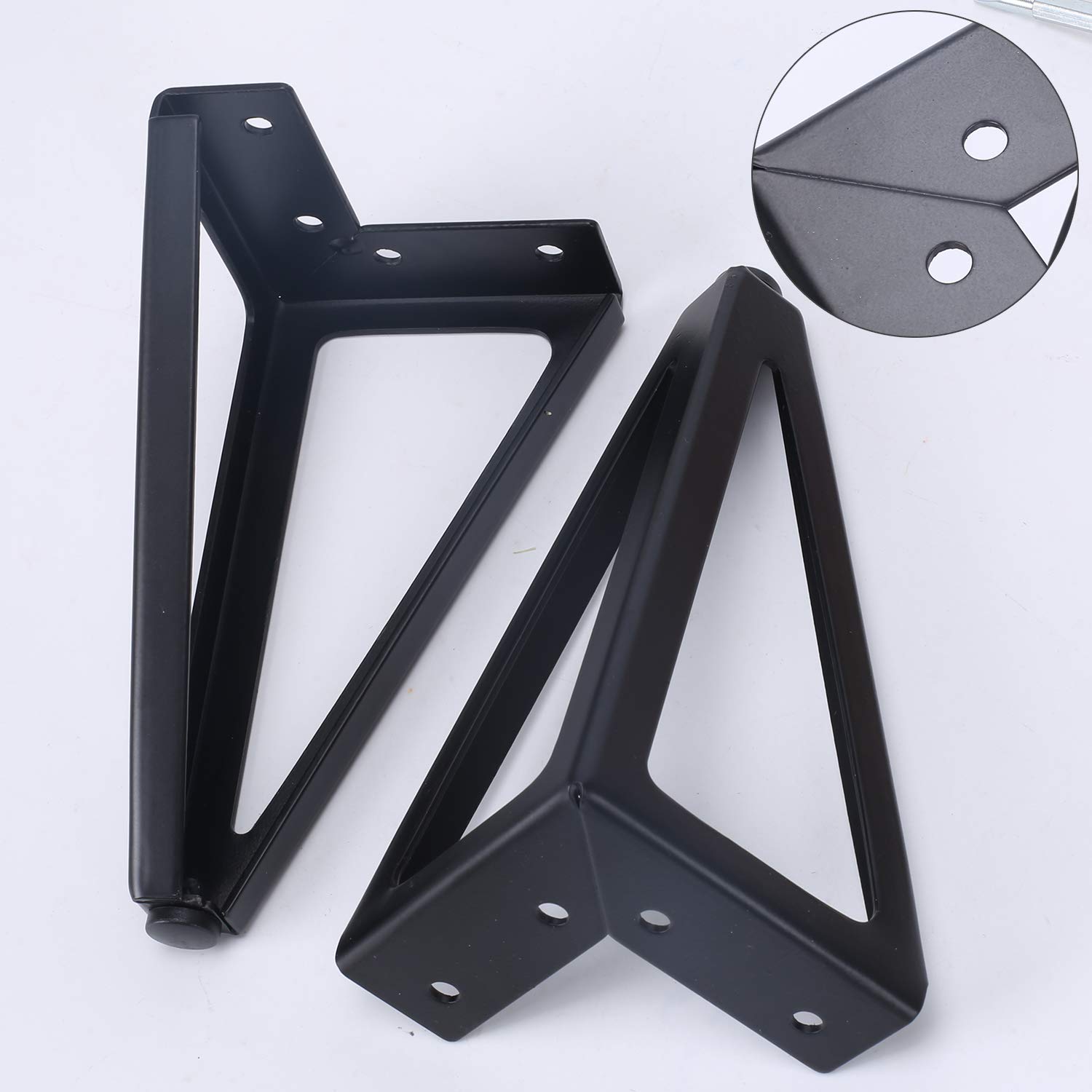 Roudaru 4PCS 15cm Furniture Legs Triangle Black Furniture Legs