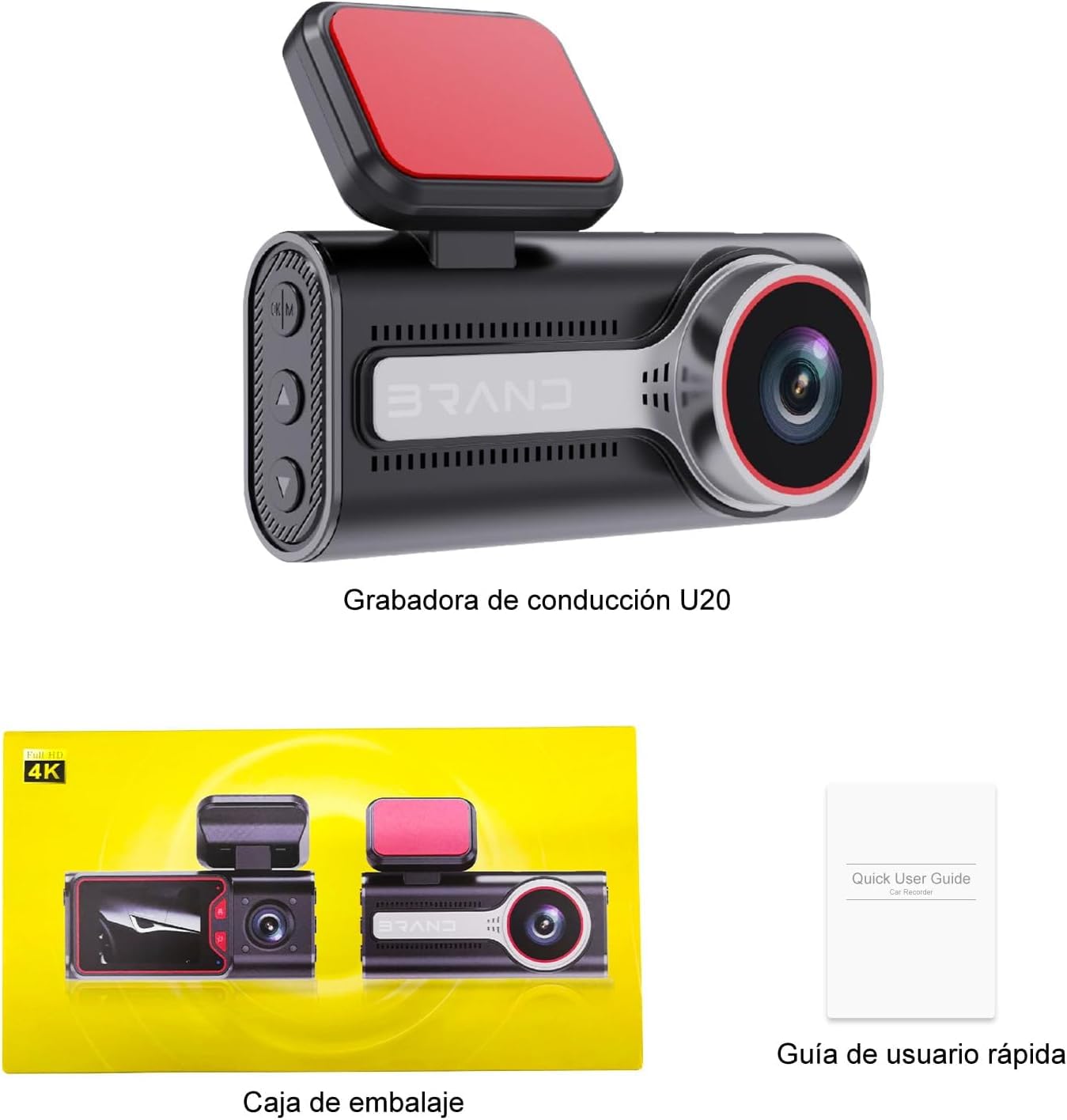 4K Camara Coche grabadora,Dashcam 4K/1080P WiFi Dash CAM Coche,GPS Tracker Visión Nocturna,170°+140°Gran Angular,G-Sensor,Grabación en Bucle,2.0 IPS,Soporte máximo 128g,App,Kit Monitor 24h