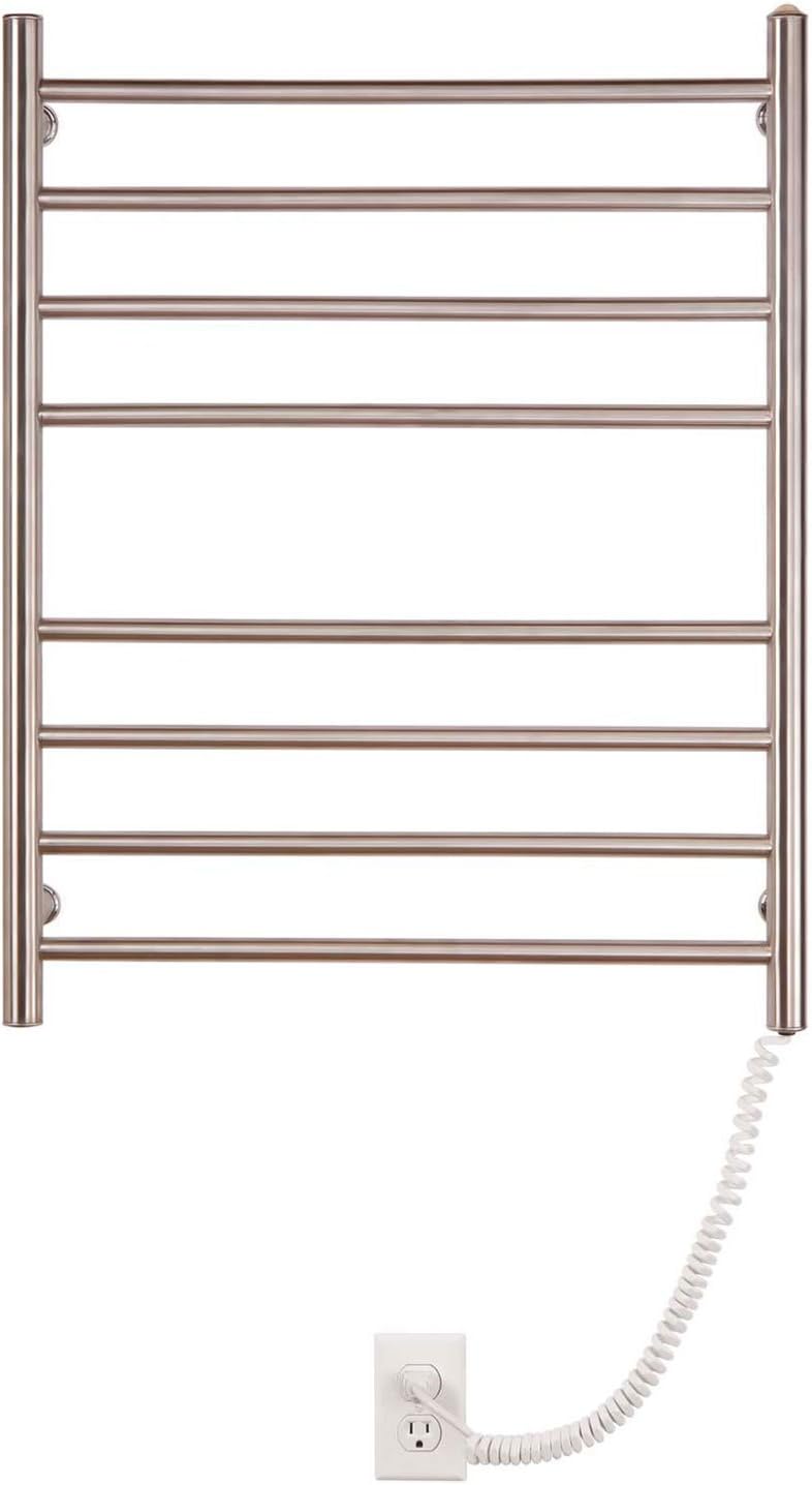 Myson WPRL08 8-Bar Wall Mount Towel Warmer, Bright Finish, Pearl