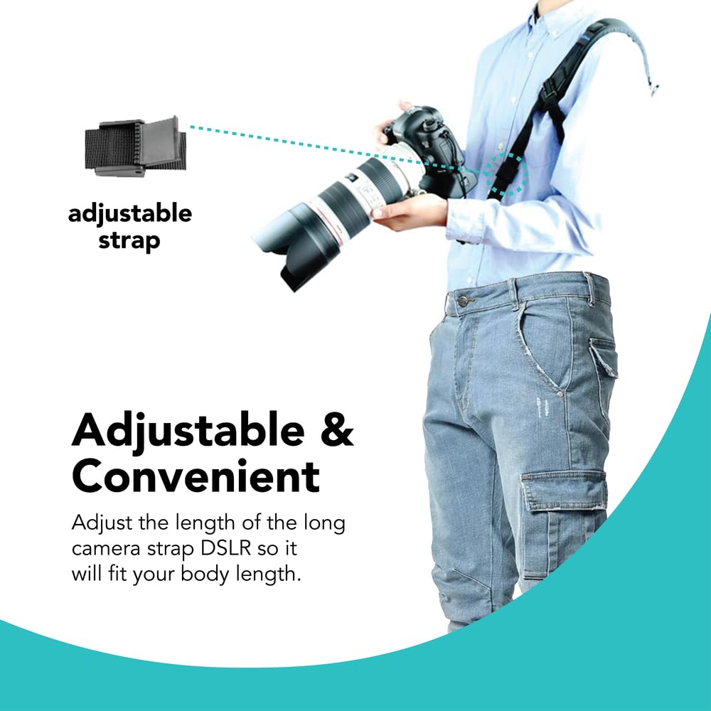 Harnais Bandoulière Pour Appareil Photo – Double Attache, Réglable, Cuir – Pour Reflex, Hybrides - 7