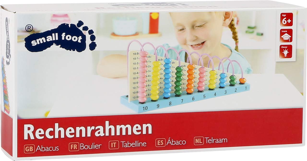 Small Foot Company 2138 - Ábaco de piezas de madera de colores [Importado de Alemania]