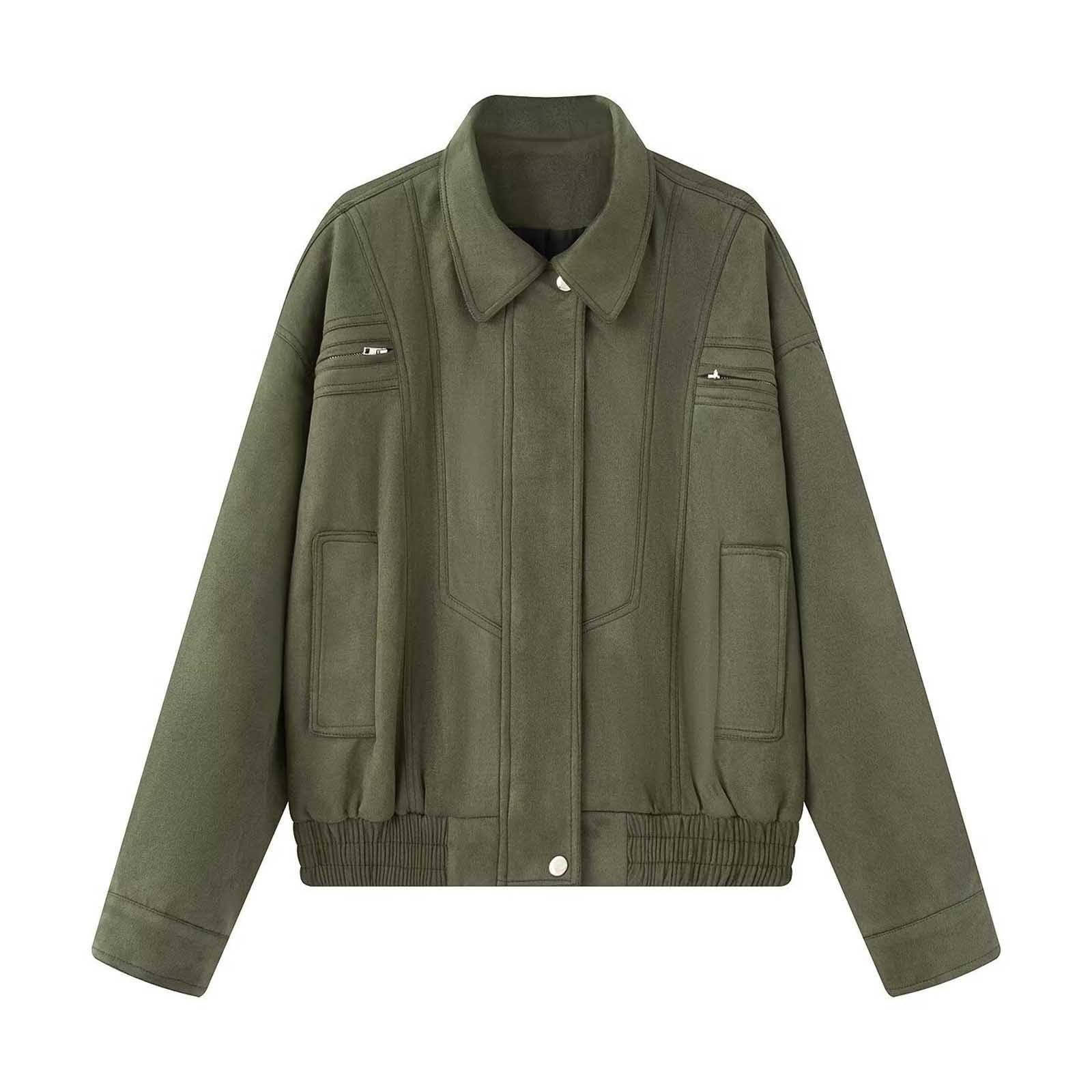 Generisch Gabardina elegante y cálida para mujer, abrigo de entretiempo, chaqueta de invierno de manga larga, para otoño e invierno