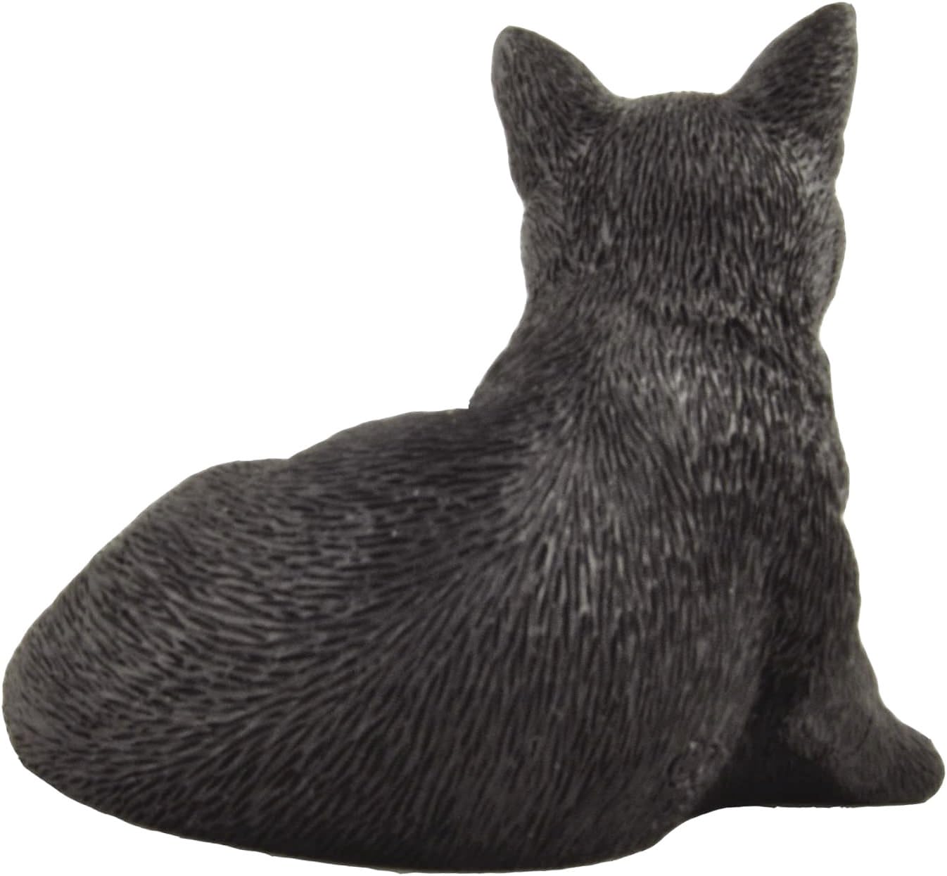 Amazon.co.jp: JFSM INC. くつろぐ黒猫の置物 3インチ 樹脂製 猫像