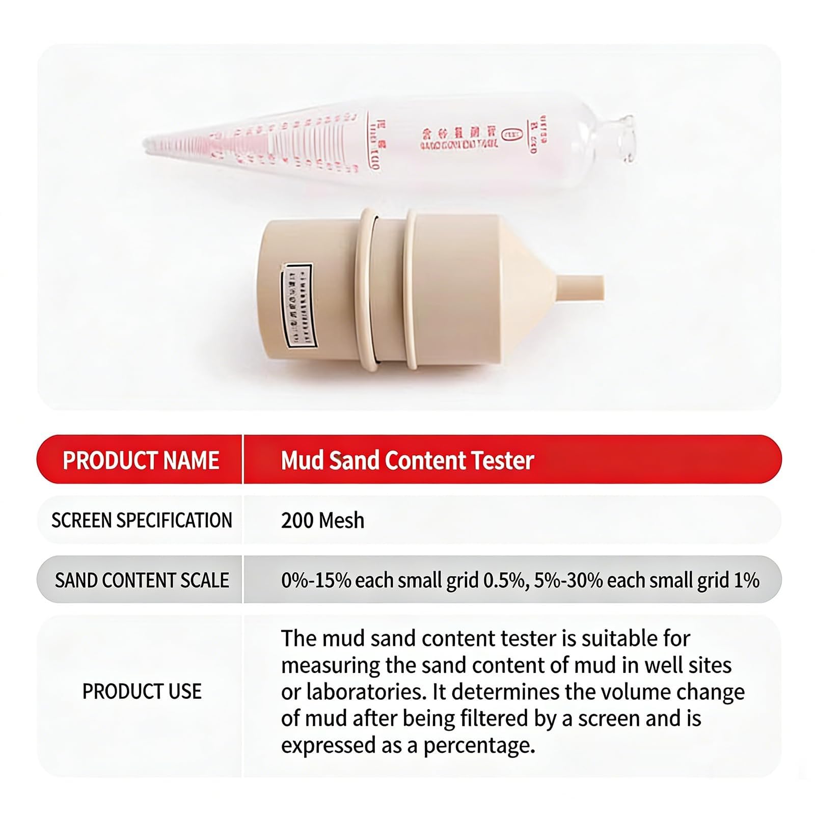 Kit per viscosimetro per fanghi portatile con custodia portatile in lega di alluminio 0.96-3g/cm³ Campo di misura 0,01 g/cm³ ad alta risoluzione per analisi dei fluidi/analisi di laboratorio precisa