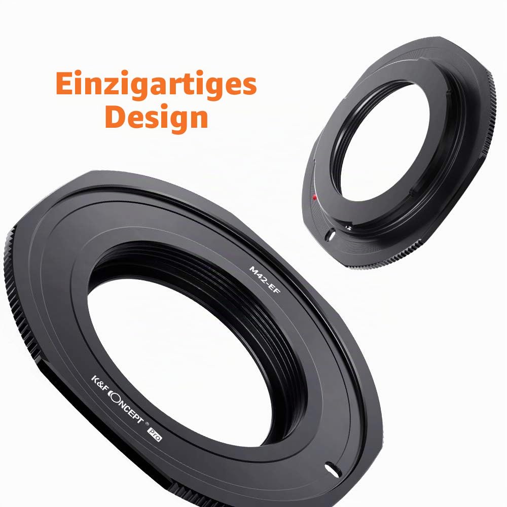 K&F CONCEPT M10135 M42-Canon EOS Hochpräziser Adapterring Objektivadapter Objektiv Mount Adapter Ring für M42 Objektiv auf Canon EOS DSLR Kamera Objektiv Adapterringe
