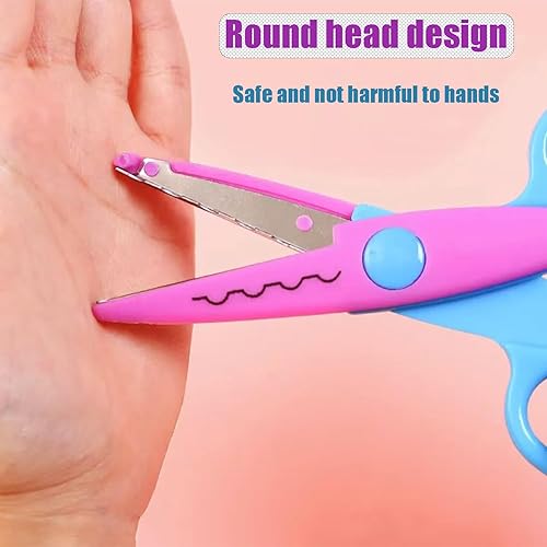 Miniatura 3 de Paper Edge - Juego de 6 tijeras de manualidades con patrones diferentes para profesores, álbumes de recortes, álbumes, niños, artes