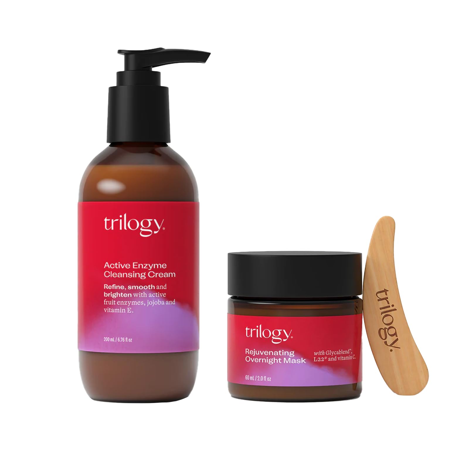 Trilogy Age-Proof Overnight Mask (2.0 Fl Oz), Age-Proof Active Enzyme Cleansing Cream (6.8 Fl Oz), Bundle