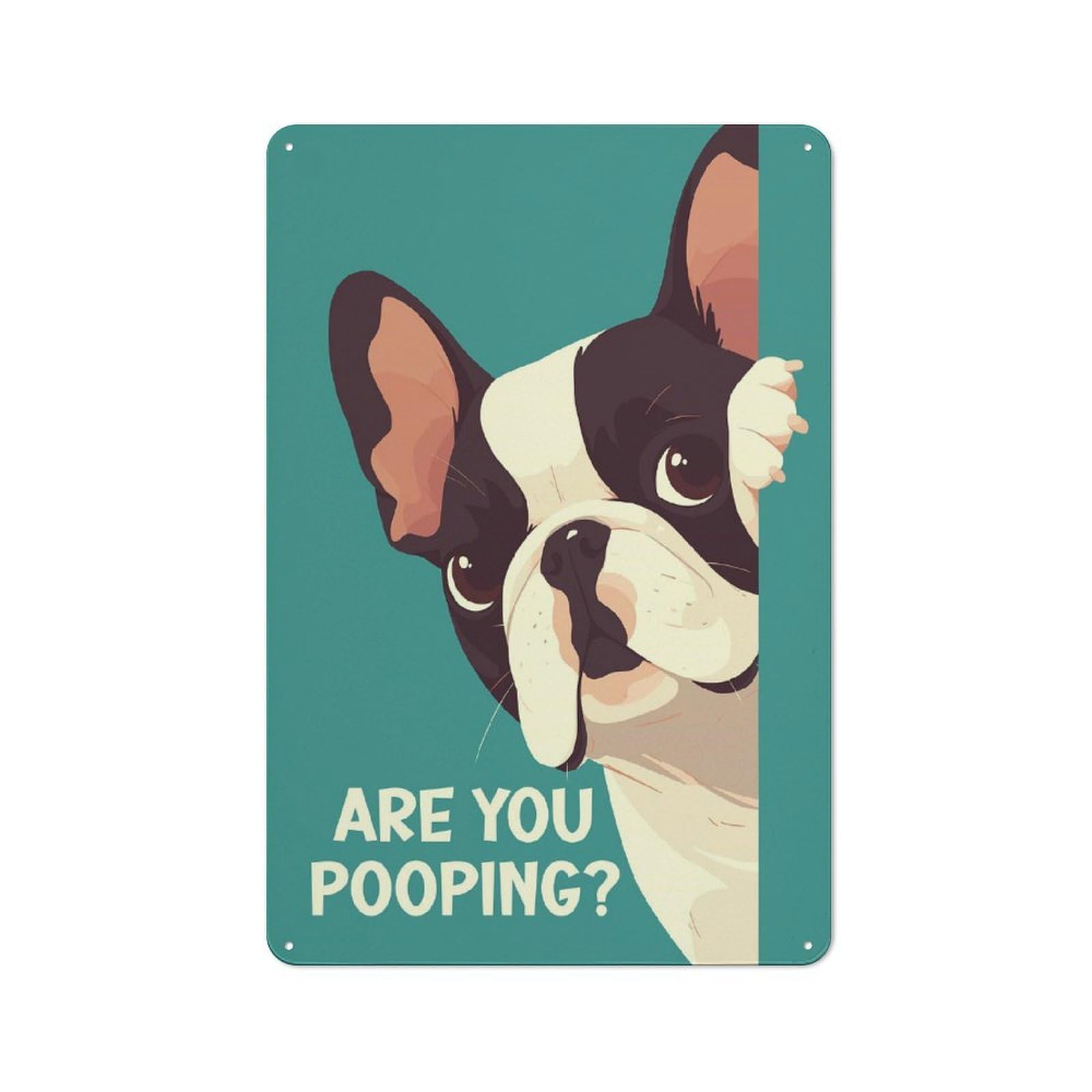 Junmoney Funny French Bulldog Tin Sign With Design 30X20cm, Outdoor Room Porch Wall Decor For Greenhouse, Garden Room, Cafe Or Entryway
