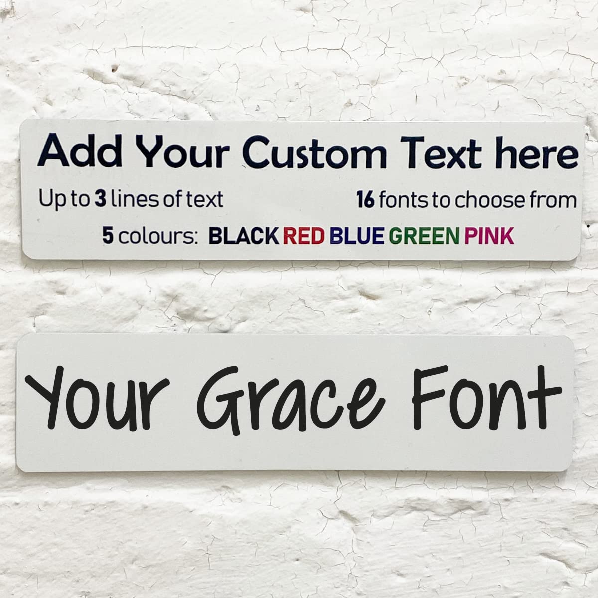 Personalised Aluminium Metal Plaque Bespoke Sign Childs Bedroom Door Add Own Text - in Your Grace Font (20 x 5 cm, 7.8 x 2 inches)