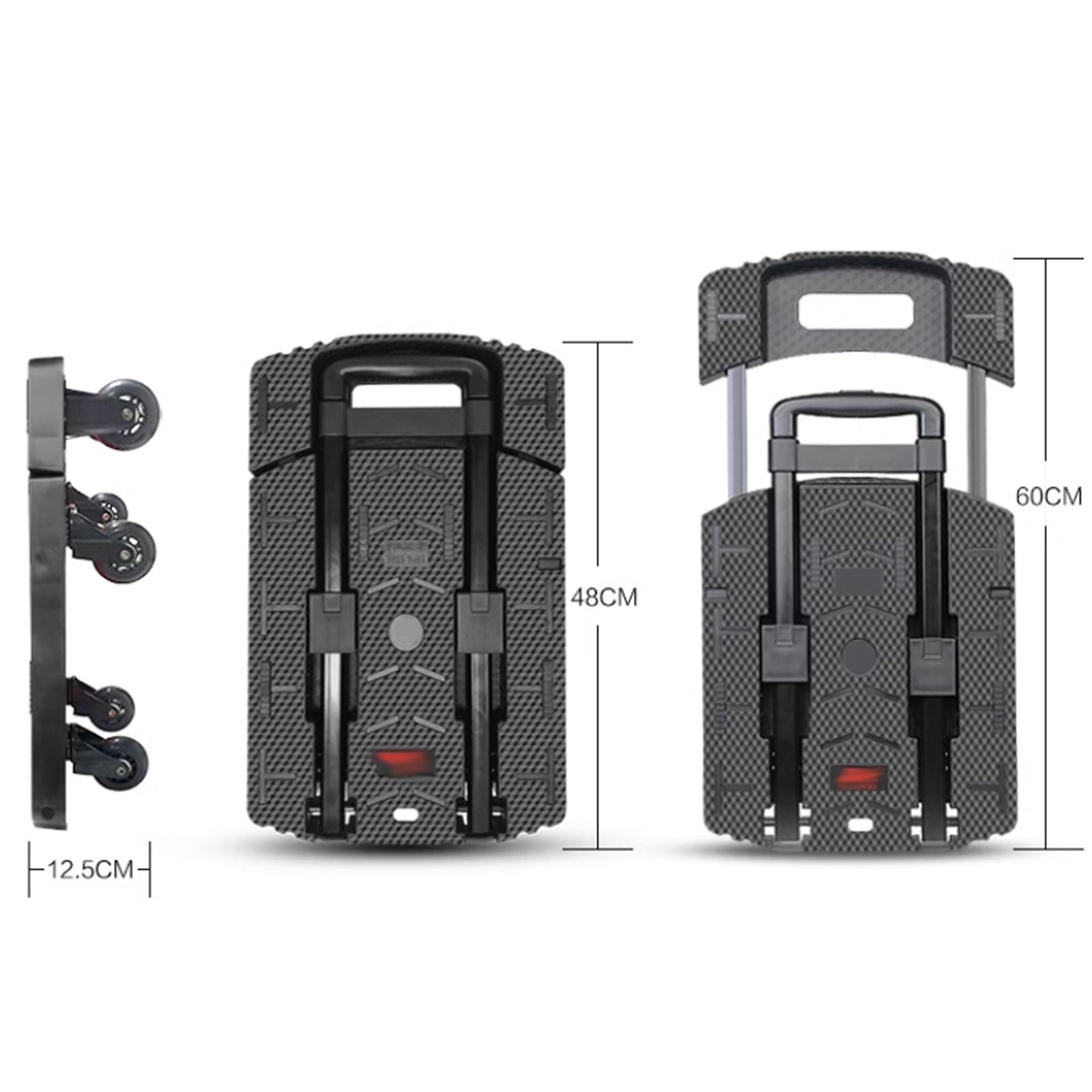 Genérico Carro Plegable de Alta Resistencia, Plataforma portátil, Altura Ajustable, Capacidad de Carga de 200 kg, Ideal para Compras, Equipaje y Transporte de Materiales.