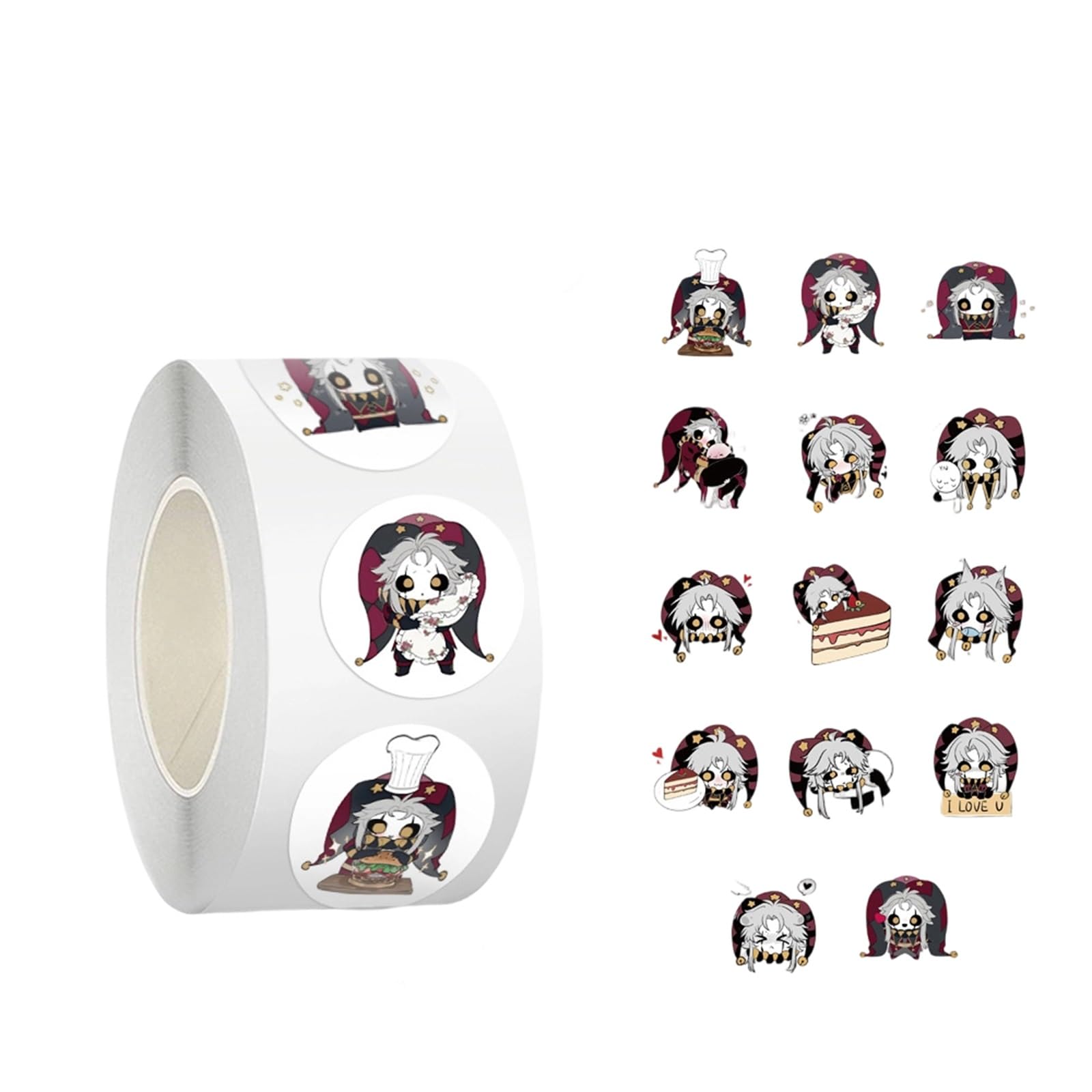 500PC The Freak Circus Stickers Waterproof Vinyl 12 Styles Freak Circus Pierrot Sticker Cartoon Cute Decoration for Laptop Skateboard Guitar Luggage Water Bottle